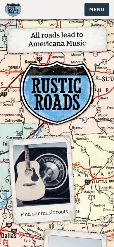The live rusticroadsband.com homepage on a phone